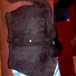 Womens denim jacket with fur. Wild fable